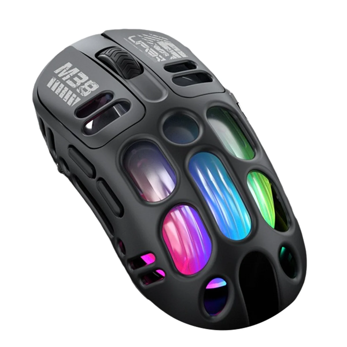 

A71P Полая беспроводная игровая мышь Bluetooth Двухрежимная подсветка 1600 точек на дюйм Регулируемая RGB подсветка Тип C Перезаряжаемые мыши Черный