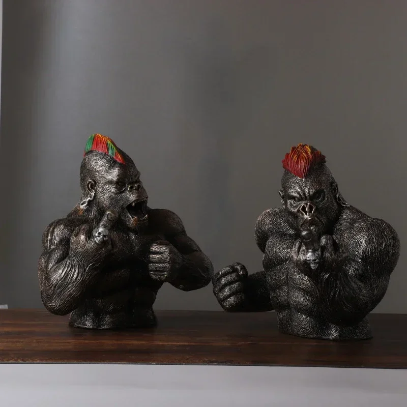 Creative Simulation King Kong Gorilla Resin Sculpture Home Decor Accessories Living Room Bookshelf Accessories Room Decoration