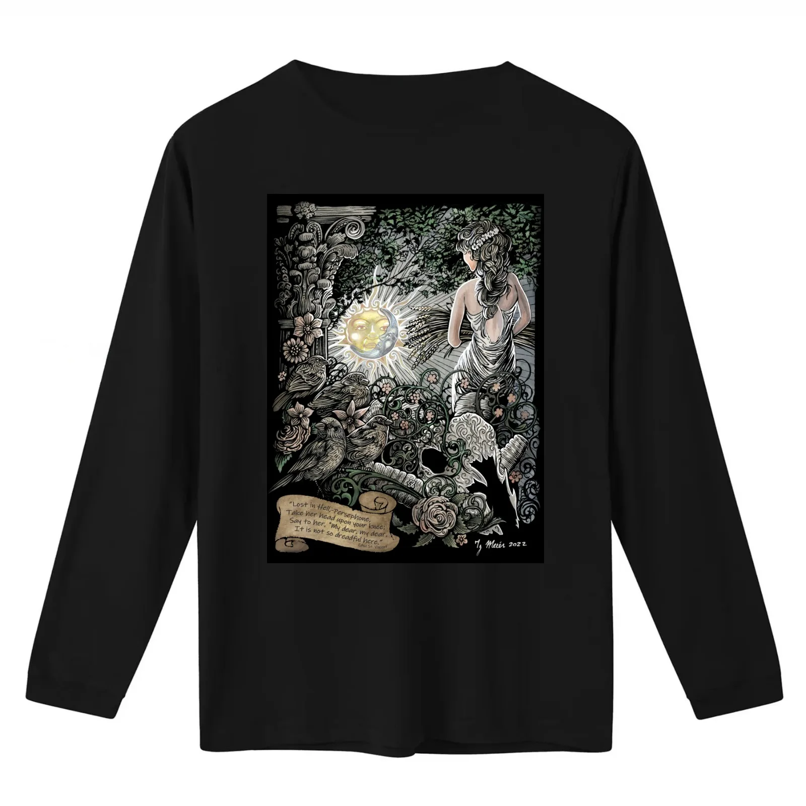 Lost in hell Persephone it is not so dreadful here T-Shirt Summer Casual Cotton Tee Oversized Streetwear Tops 100% Cotton