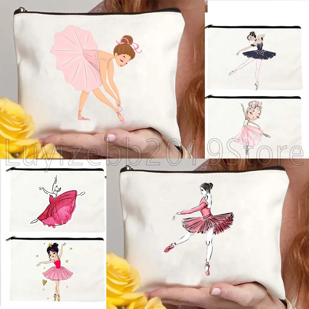 Bolsa de maquillaje minimalista para bailarina, bailarina de Ballet, viaje, lápiz labial cosmético, regalos para profesores de escuela, cartera portátil