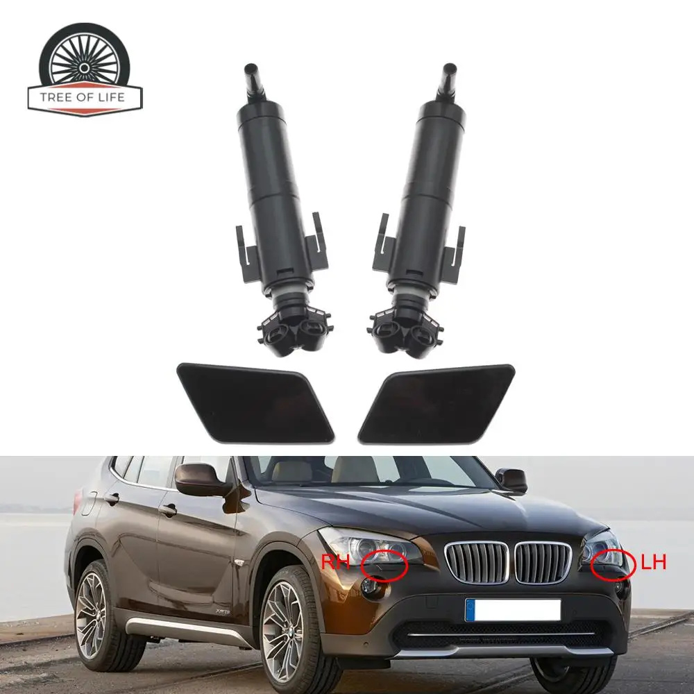 51112993586 51112993585 61672990155 For BMW X1 E84 2009-2012 Front Left Right Headlight Lamp Spray Washer Nozzle Cover Unpainted