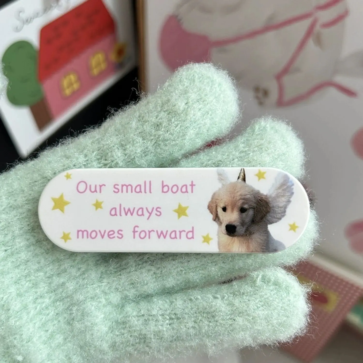 INS Pink Wave Point Good Puppy Kawaii Cute Band-Aid Чехол-подставка для телефона для iPhone 17 Air 16 15 14 13 12 11 Pro Max Plus Y2K Cover