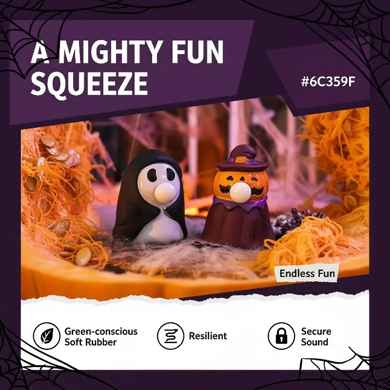 Halloween Pumpkin Ghost Squeeze Toy Soft Blowing Bubble Fidget Toy Holiday Present Decor