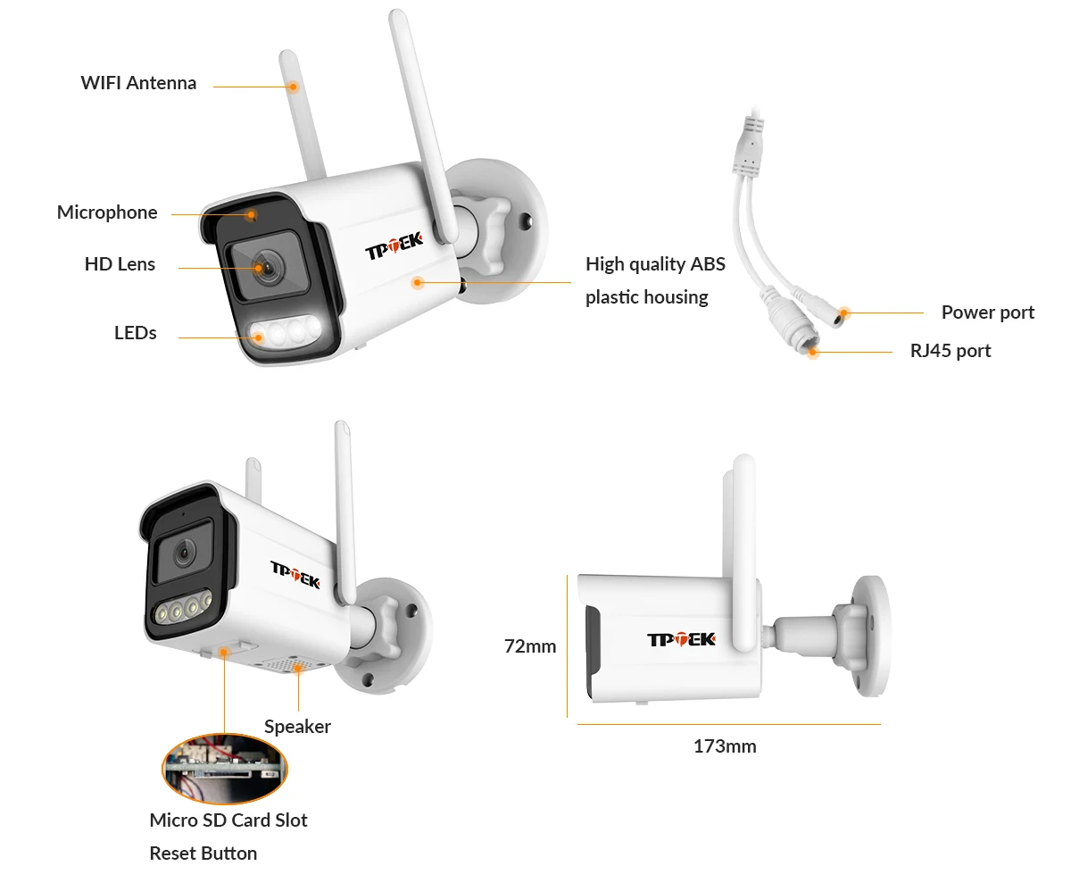 5MP IP-Kamera WLAN Drahtlose Sicherheitskamera mit KI-Menschenerkennung ICSee CCTV Bullet Außenüberwachung Sicherheitsschutz Videokamera – Detail 19