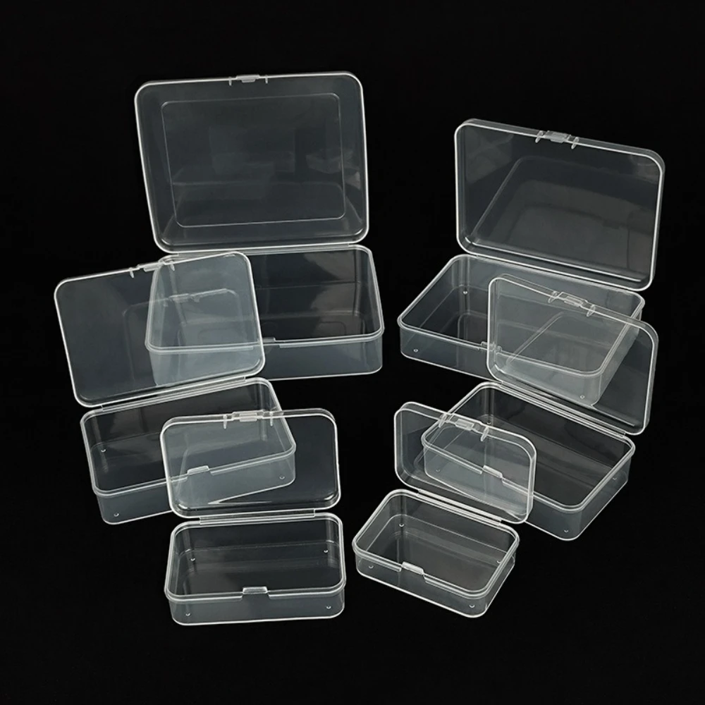 

20Pcs Clear Plastic Storage Box Dust-proof Jewelry Ornament Cosmetics Candy Transparent Organizer Multifunctional Portable Boxes