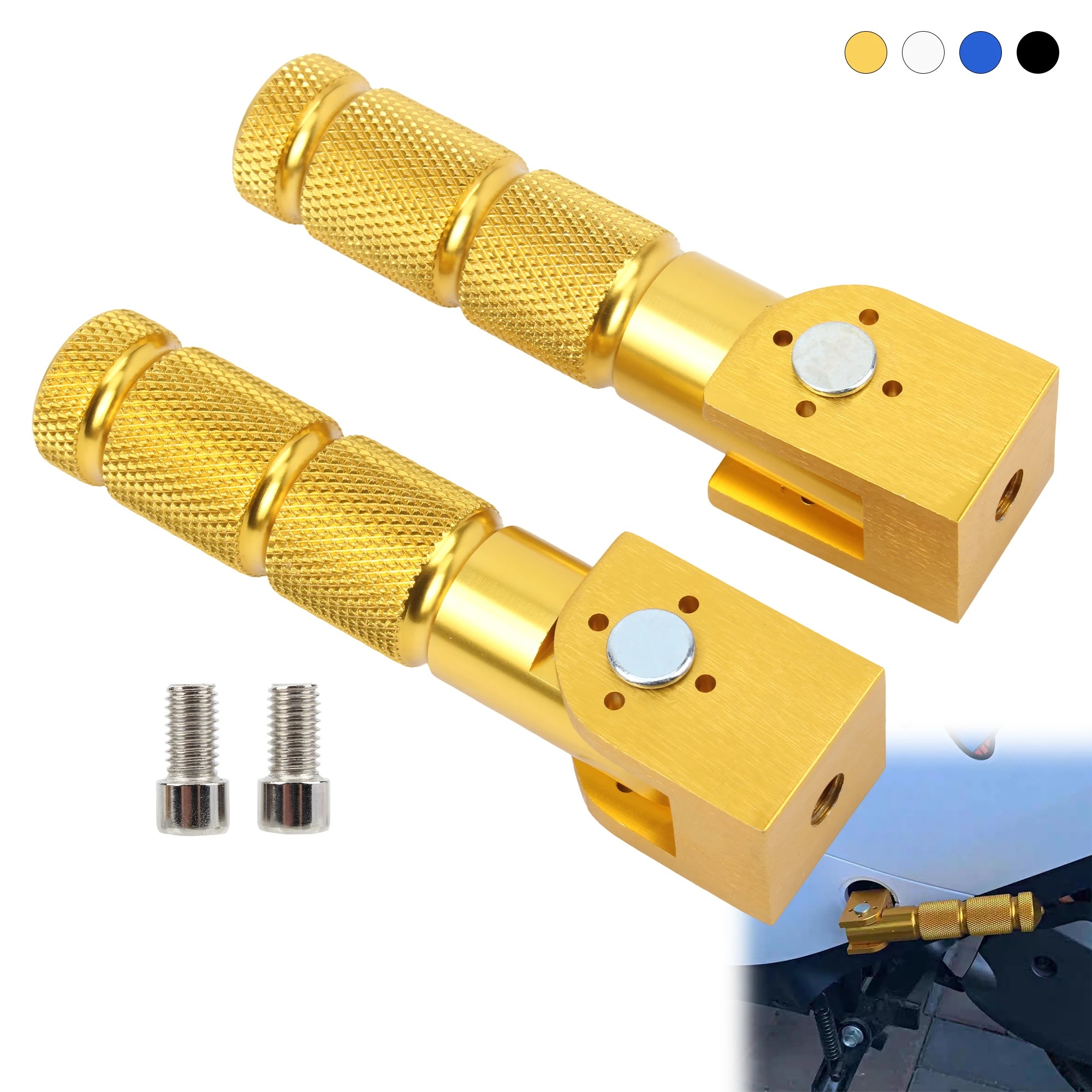 Compact Foldable Foot Pegs Made of Aluminum Alloy For Motorcycle Scooter Bike with CNC Precision Accessories