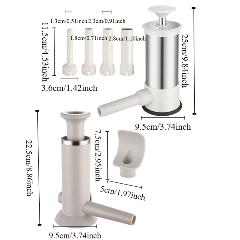 Prático manual fabricante de salsicha imprensa tipo aço inoxidável stuffer salsicha com bocal enchimento salsicha casa