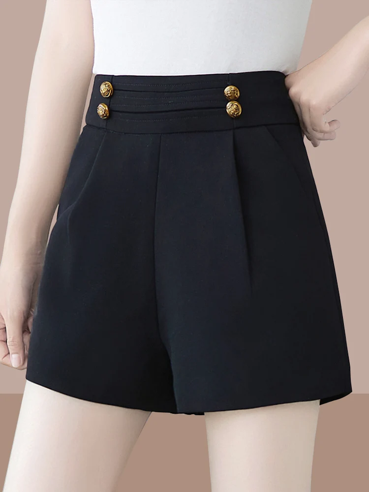 

Fashion High Waist A Line ShortsWomen 2023 Summer New Loose Wide Leg Suit Shorts Female Casual Booty Short Pants