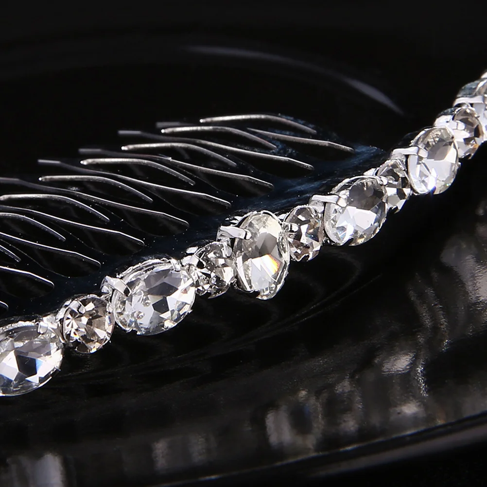 

1Pcs Glass Rhinestone Silver Hair Comb Alloy Hair Accessory Wedding Party Dance Elegant Fashion Headwear Fashion Hairpin