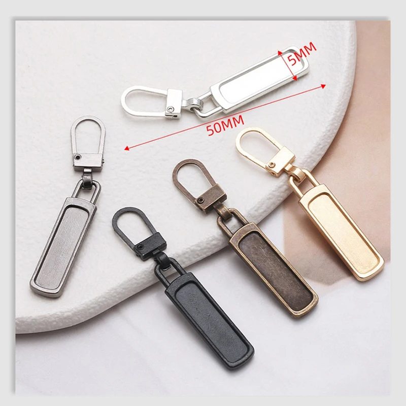 5/8/10/20 Buah Penarik Ritsleting Logam Dapat Dilepas Universal untuk Kit Perbaikan Kepala Ritsleting untuk Koper Tas Pakaian Jahit DIY Instan