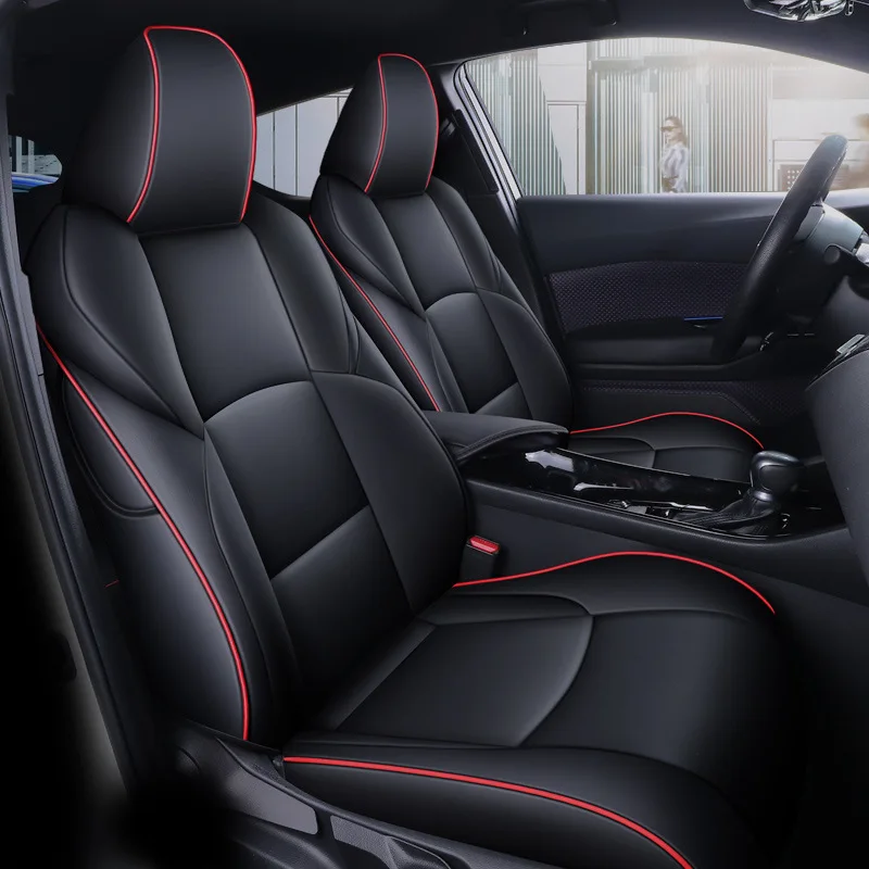 Luxury Custom Car Seat Covers For Toyota CHR 2019 2020 2021-2024 Waterproof Leather Seat Cushion Full Set Protective Accessories