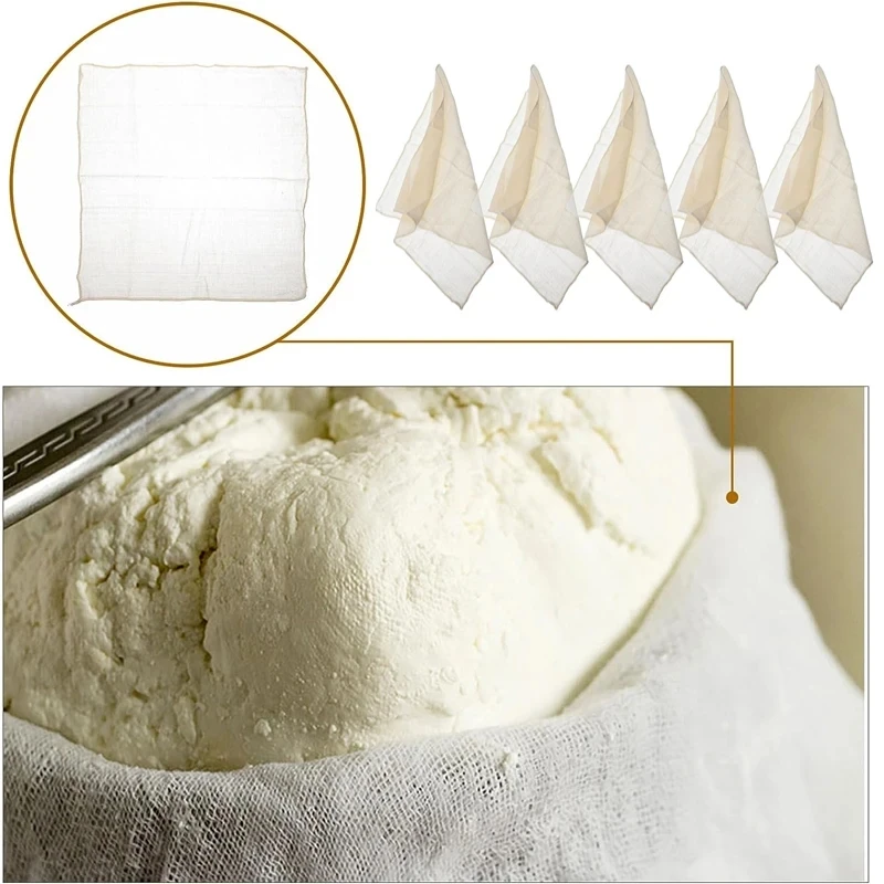 1-5p Baumwolle Gaze Musselin Tofu Käse Sojamilch Wein Filter Tuch Kit DIY Soj Drücken Küche Gadgets backen Ferment Gebäck Werkzeuge – Detail 9