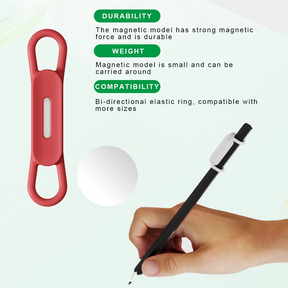 Magnetic Pen Pencil Holder, Silicone Adjustable Pen Holder for Desk, Refrigerator, Whiteboards, Office Desk Accessories