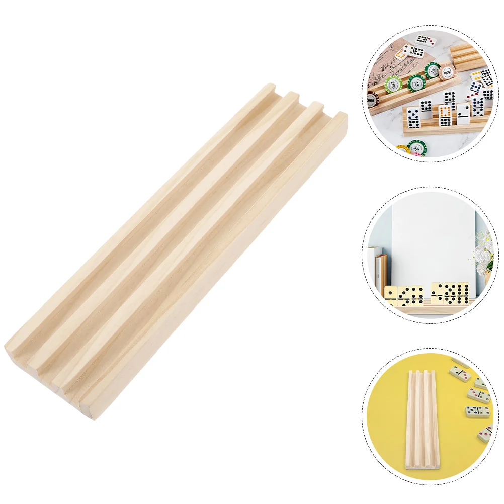 

Anti-Slip Wooden Domino Tray Smooth Edges Durable Tabletop Game Organizer Alphabet Learning Craft Display Holder