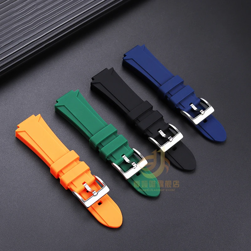 24-11mm 24-12mm raised silicone watch strap for ORIS watch strap 7730 7740 series watch soft silicone modified strap