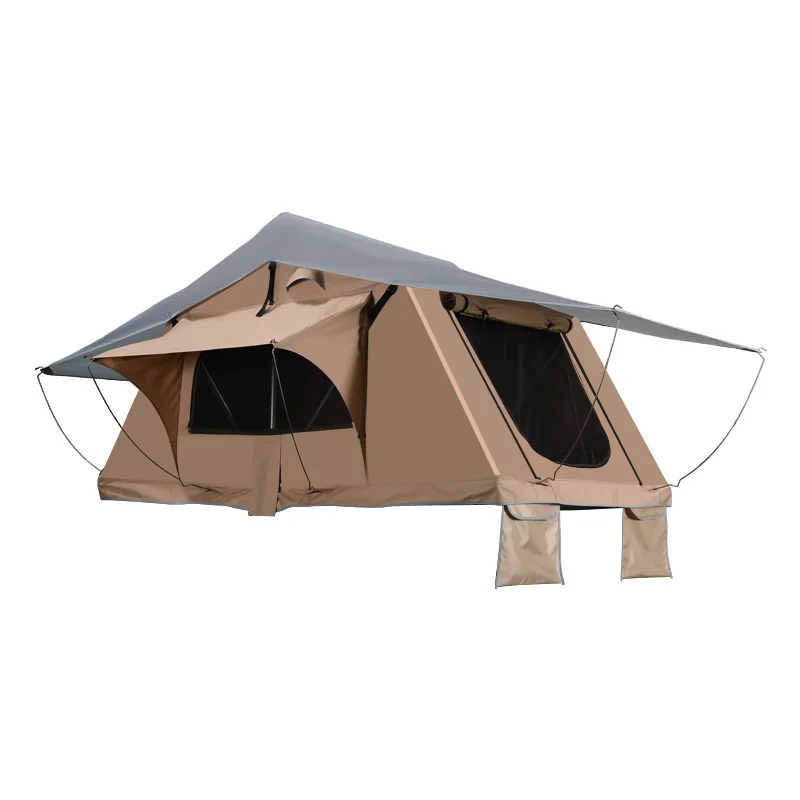 4-Person Fully Automatic Rooftop Tent Soft Car Roof Rainproof Cold-Proof Outdoor Camping Equipment Aluminum Oxford Waterproof