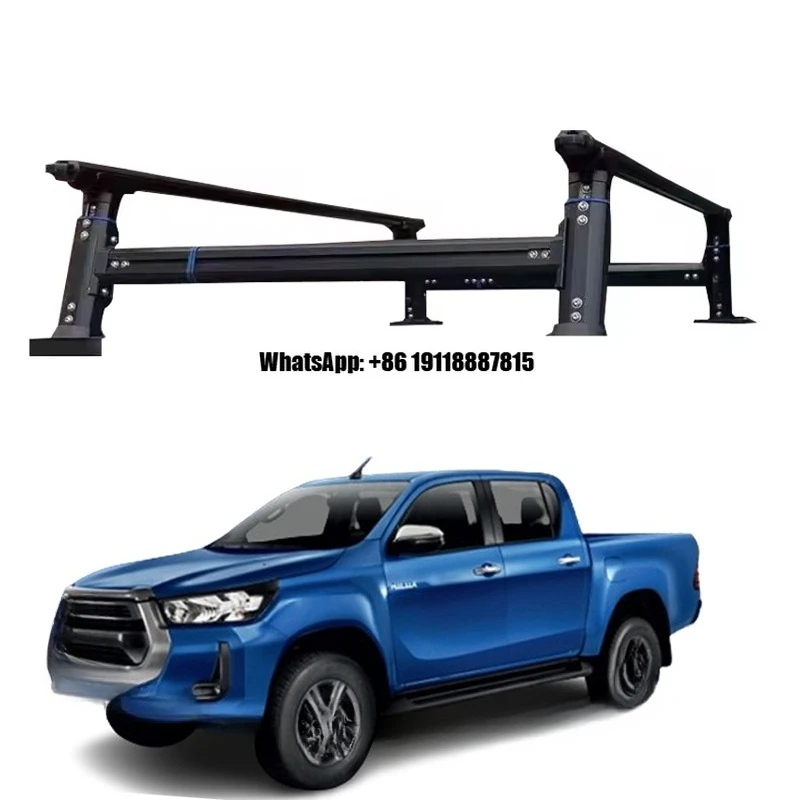 

For Hilux Revo 2015-2023 Double Cabs Multifunctional Aluminium Alloy Adjustable 4x4 Car Roof Racks Roof Pickup Load Bed Cargo