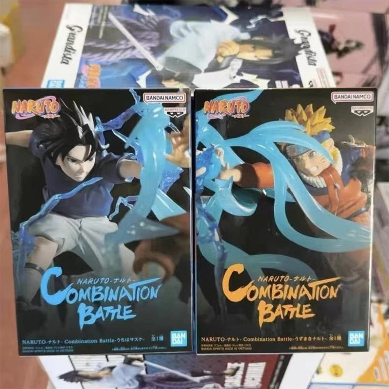 متوفر في المخزون الأصلي بانداي مزيج معركة اوزوماكي ناروتو ساسوكي شخصيات أنيمي نموذج اللعب سطح المكتب زخرفة جمع الهدايا