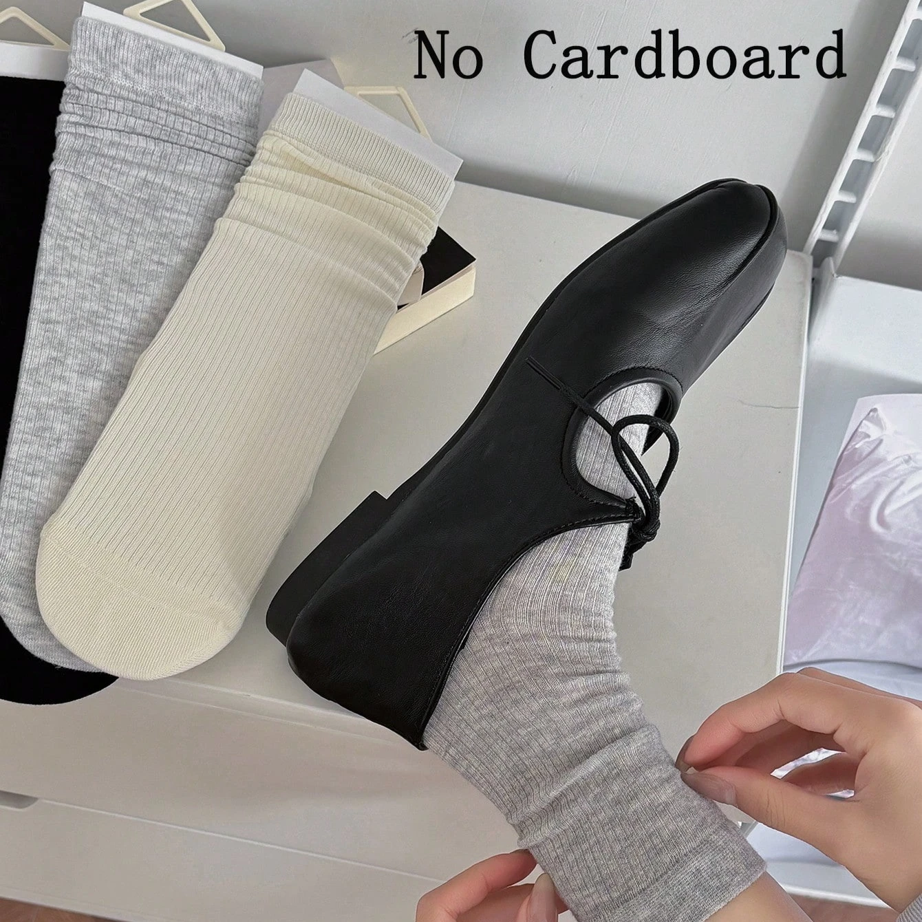 Lange Damensocken, einfarbig, Baumwolle, weiße Socken für Damen, weich, hochwertig, lässig, schlicht, Damensocken für den Alltag