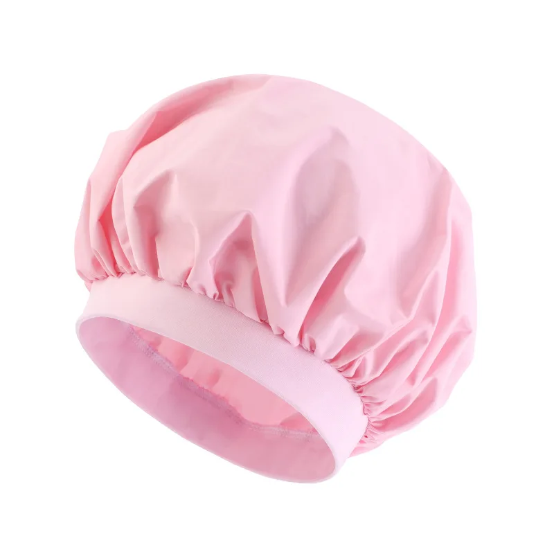 Waterproof shower cap, reusable women\'s shower cap, elastic shower cap double shower hair cap PEVA lined shower cap