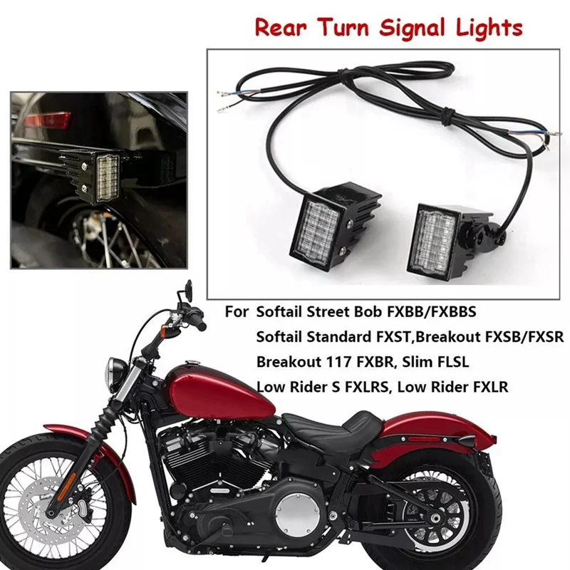 Motorcycle Mini Rear Fender Struts Turn Signal Lights For  M8 SOFTAIL Street Bob Standard Breakout 117 Low Rider S