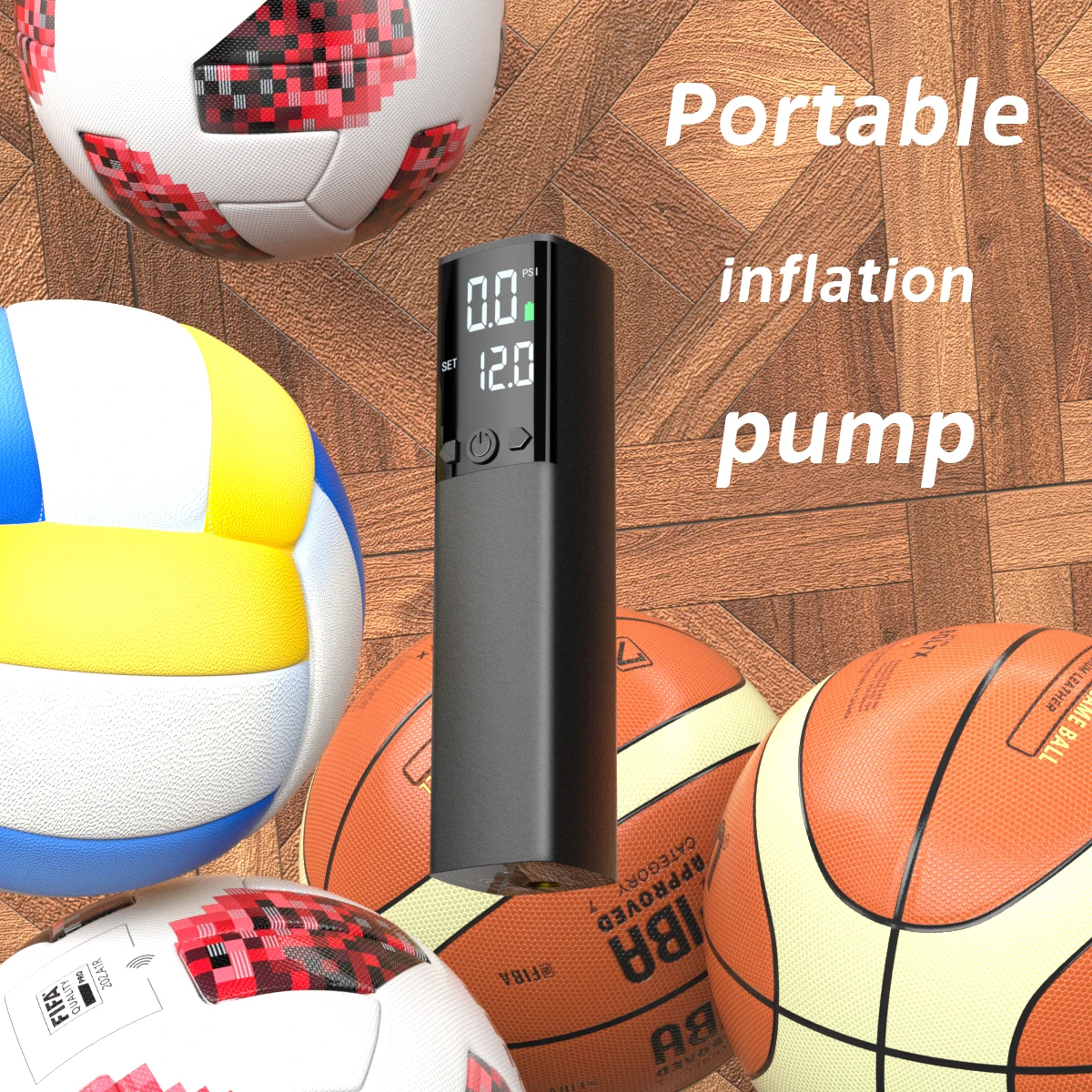 2022 New Arrivals Quick Air Compressors Electric Digital Wireless Inflatable Mini Portable Air Pump For Basketball Balloon