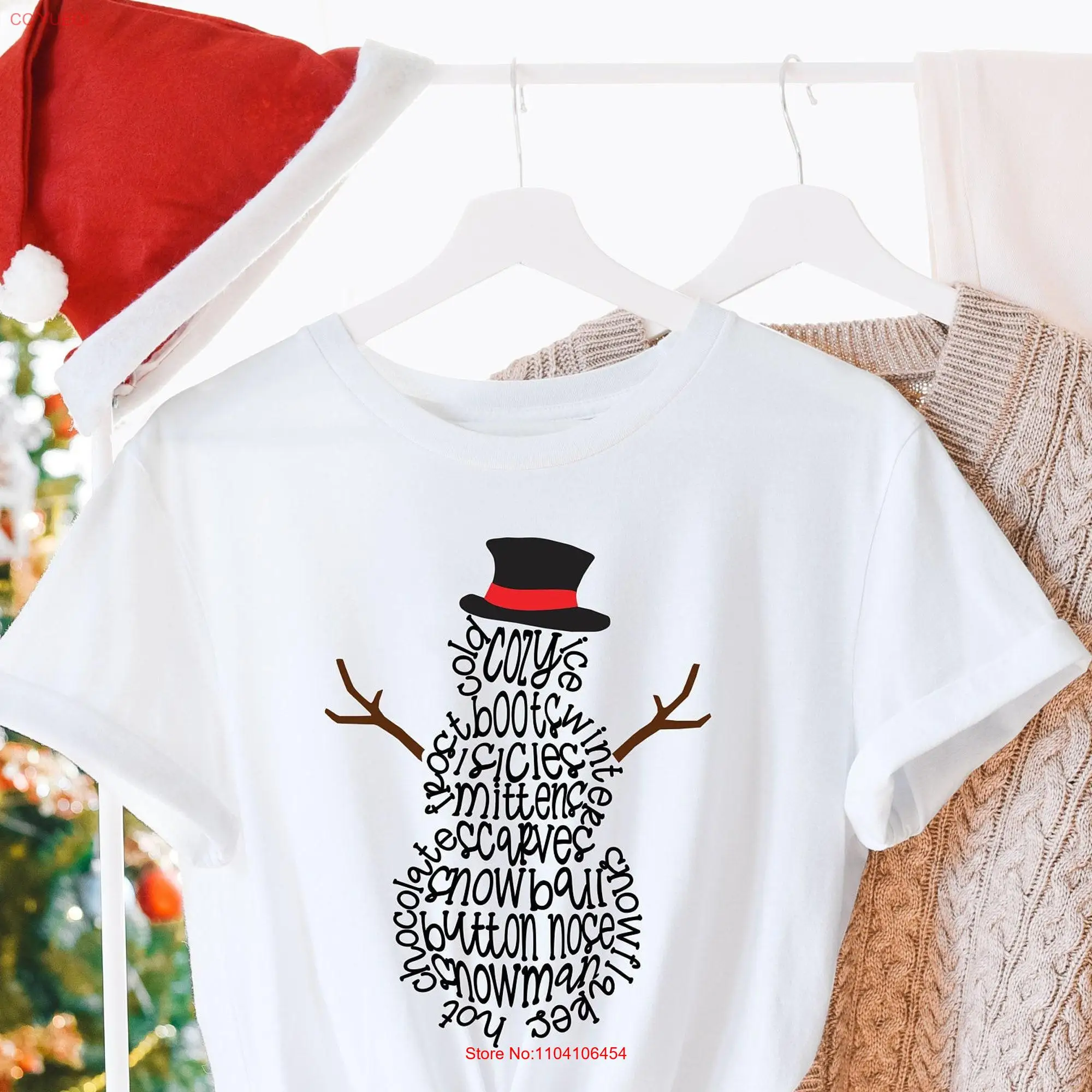 Snowman T Shirt Christmas SweaT Family Matching Winter Shırt long or short sleeves