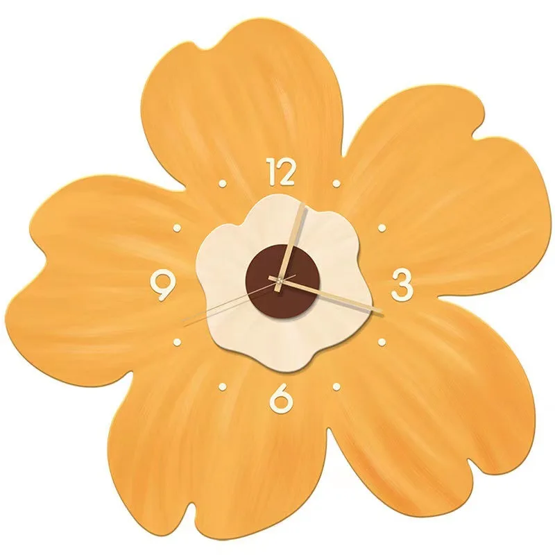 Flowers Creative Clock Home Living Decoration Artistic Silent Wall Decorative Clocks Modern Living Room Bedroom Home Decoration