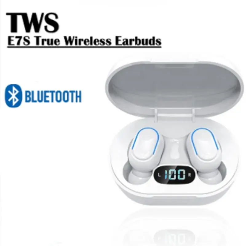 E7S TWS Earphone Bluetooth Headphones With Mic 9D Stereo Hifi Earbuds For IPhone IOS Android Wireless Headset for all phone