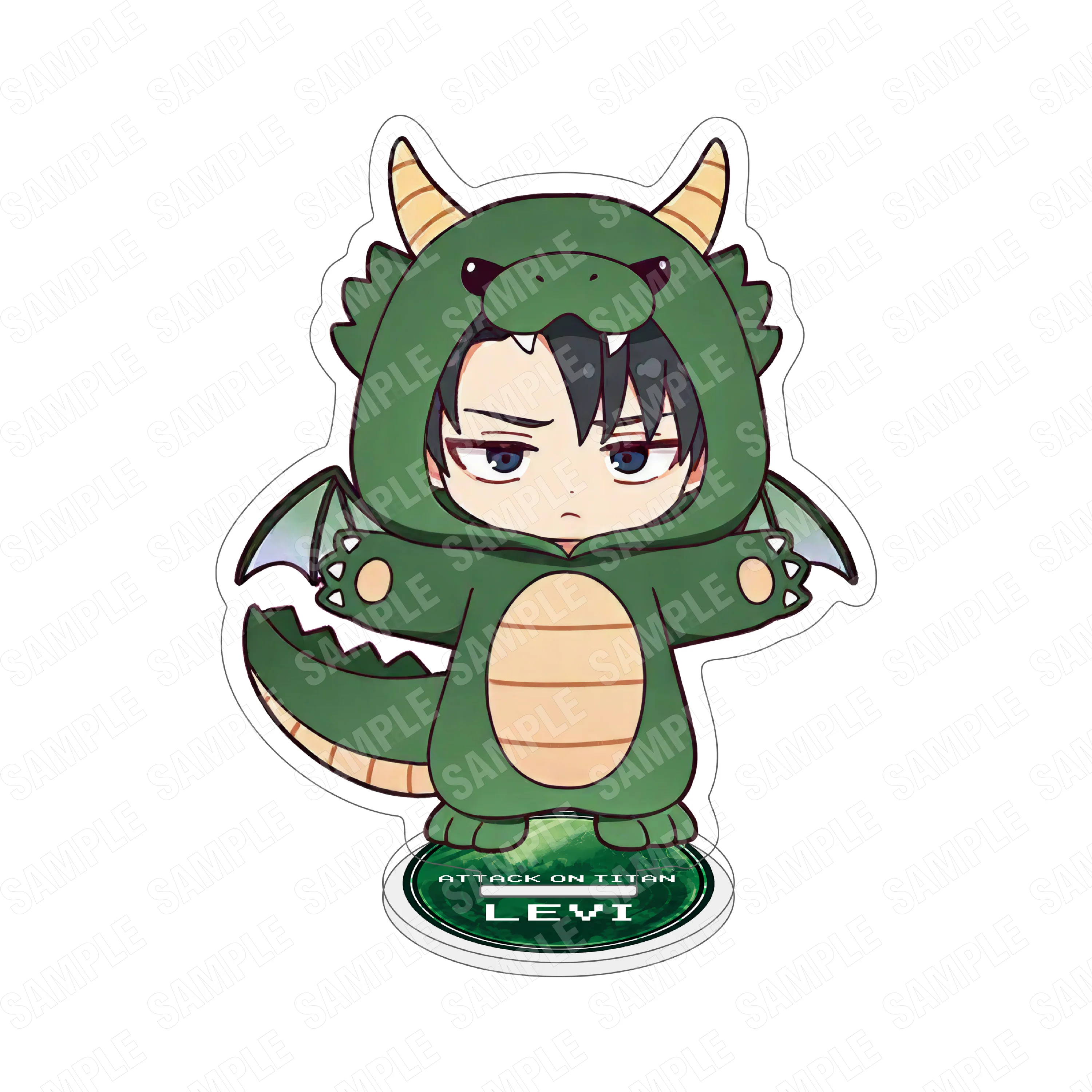Anime Attack on Titan Acrylic 10CM Double Sided Stand Keychain Eren Mikasa Levi Armin Dragon Onesie Chibi Ver  Gift for  Fans