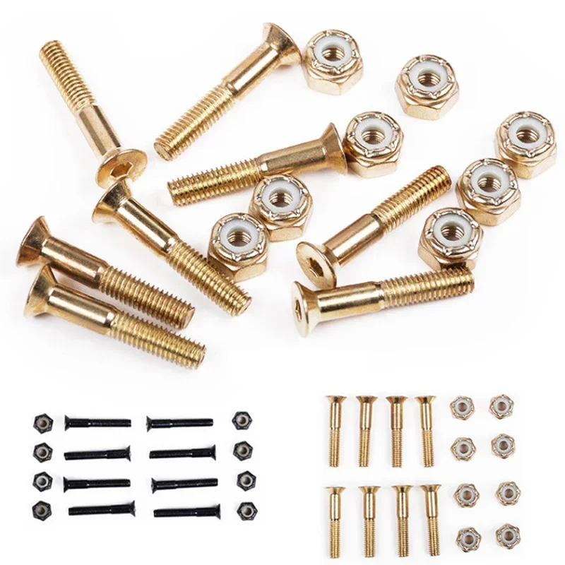 M5 25-30MM Skateboard Replacement Screws Nuts Carbon Steel Screws Bolts Four-Wheeled Skateboard Longboard Accessories Parts