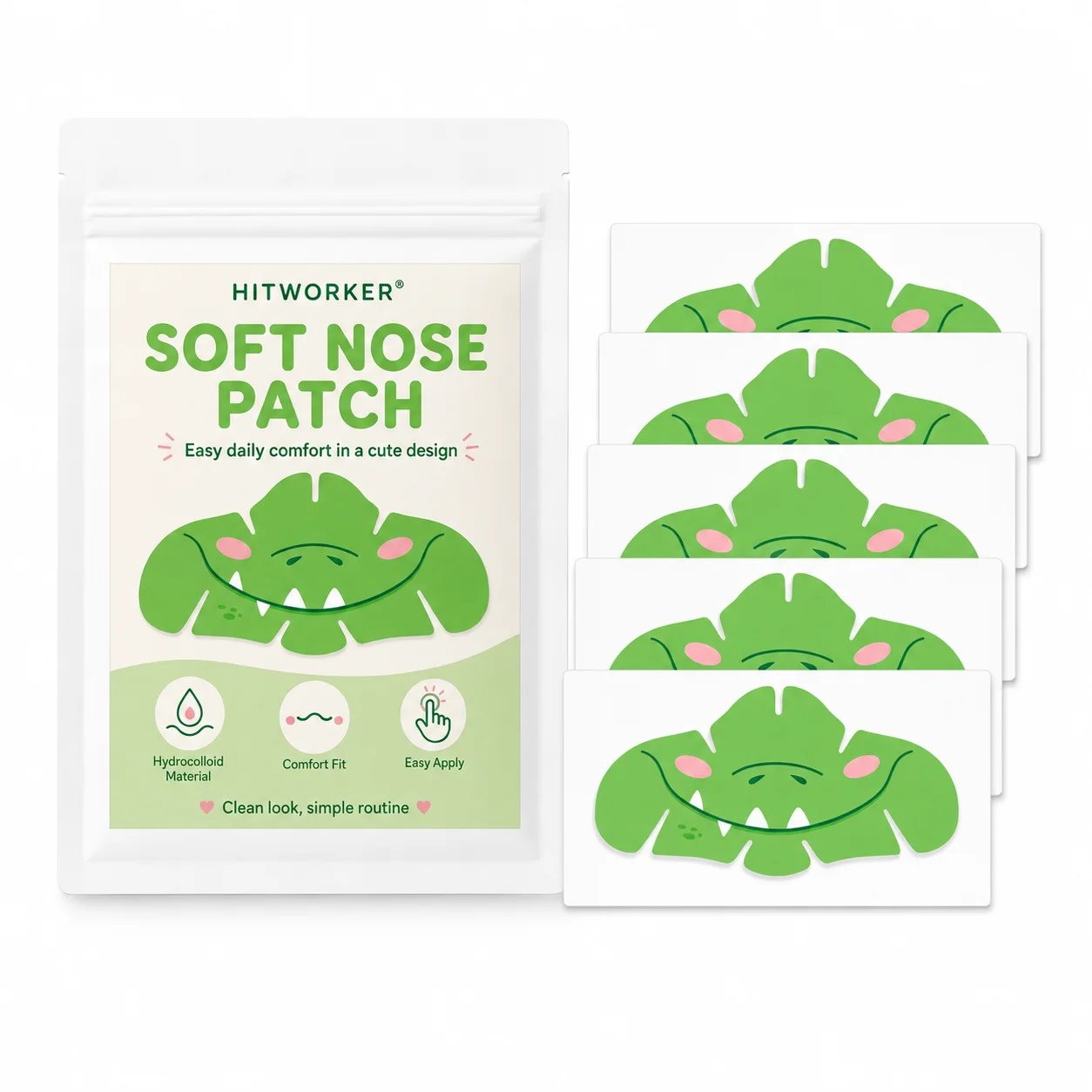 5PCS Cute Crocodile Hydrocolloid Nose Patch, Cartoon Beauty Patch for Everyday Self-Care