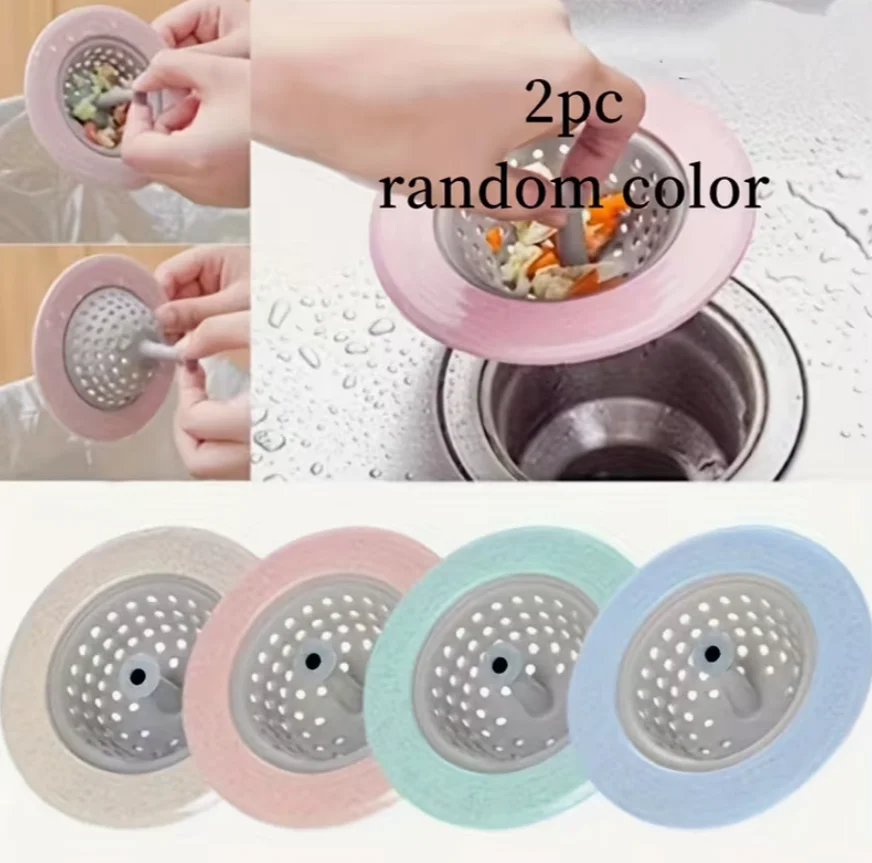 Silicone Anti-Clog Filters, Portable Sink Strainers, Drain Covers for Bathroom & Kitchen, Hair Blocking Drain Mesh Filters image 4