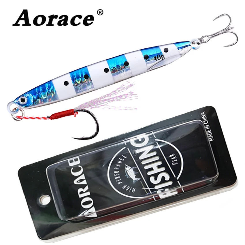 Aorace 1PCS Super Sinking Metal Casting Jig 10G 21G 40G Shore Drag Cast Jigging Spoon Fishing Lure Artificial Bait Pesca Tackle