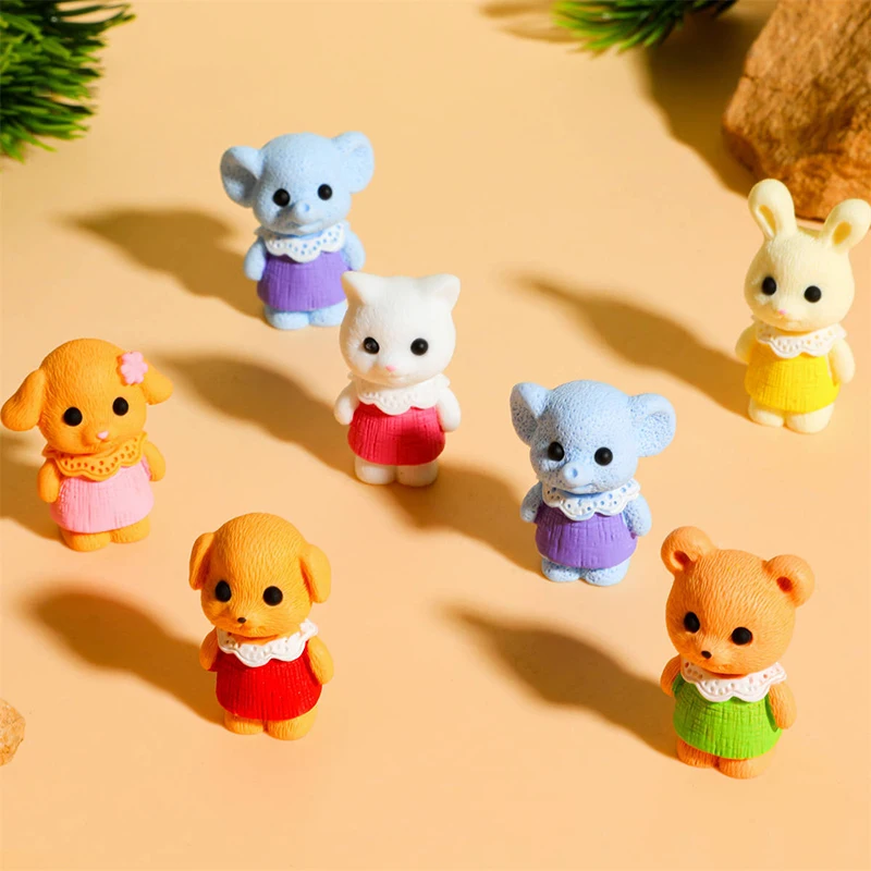 

2Pcs Cute Forest Animal Family Doll Figurine DIY Landscape Ornaments Kawaii Room Decor Miniature Garden Decoration Accessories