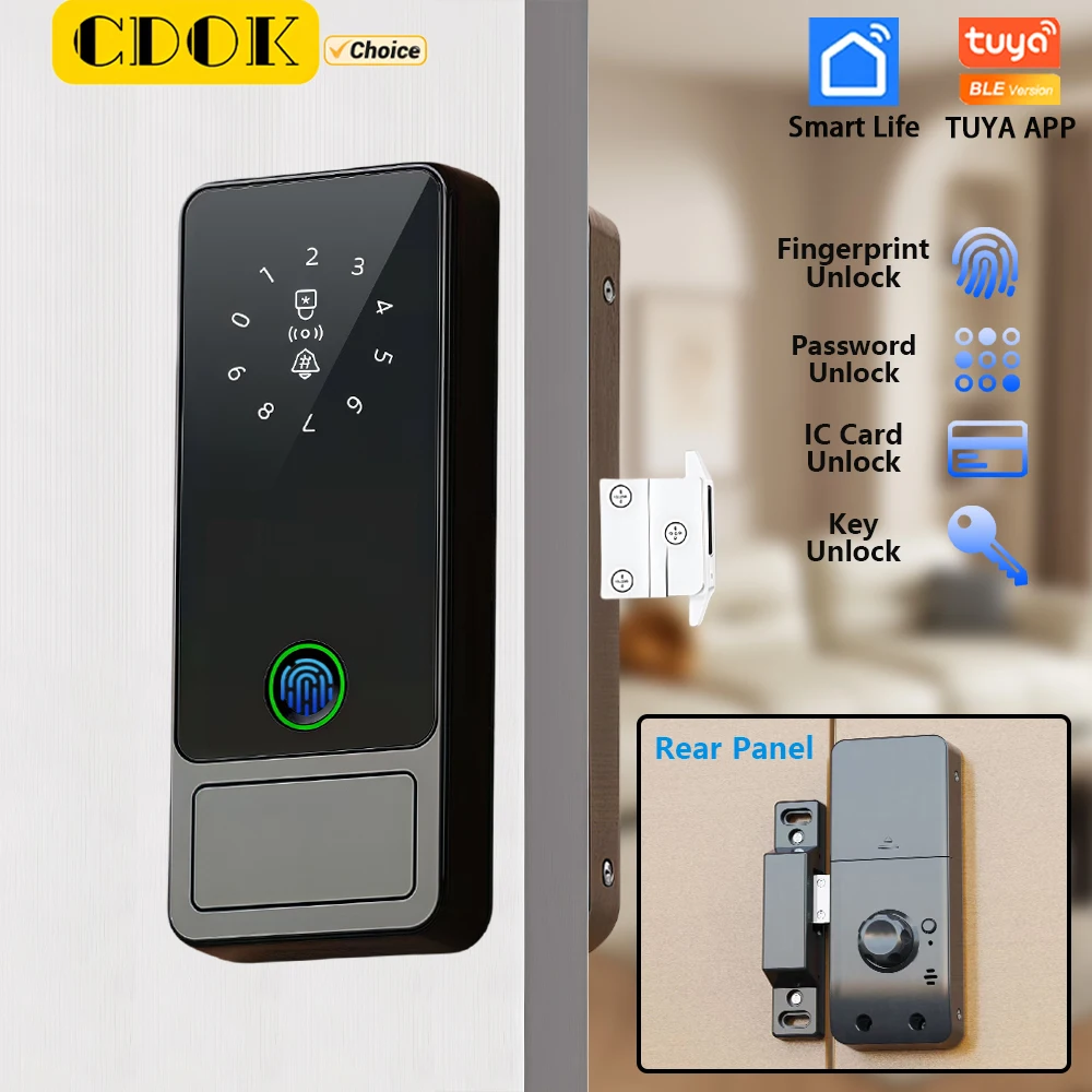

Умный замок CDOK G18 Tuya APP, замок для деревянной двери, замок с паролем по отпечатку пальца, автоматический замок при закрытии двери