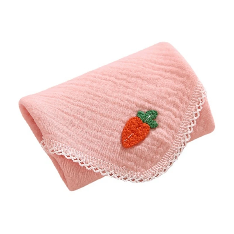 Towel Burp Cloth Boys Girl Breathable Feeding Bibs Drooling Bib with Hanging Hook Button Infant Washcloth