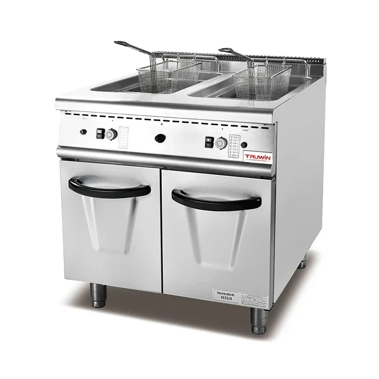 

l Commercial Gas Vertical Kitchen Fryer Motor Stainless Steel Restaurant Equipment Potato Fryer