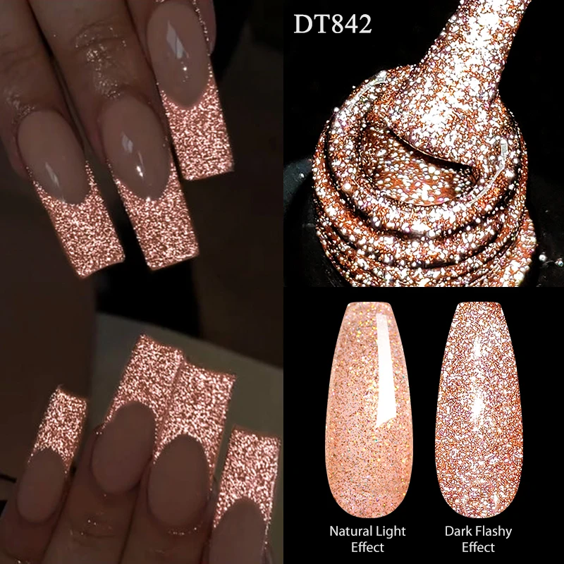 MEET ACROSS 7ml Fonkelende Nagelgel Polish Glitter Nail Art Semi Permanente Hybride UV LED Gel Voor Nagels manicure Base Top Coat