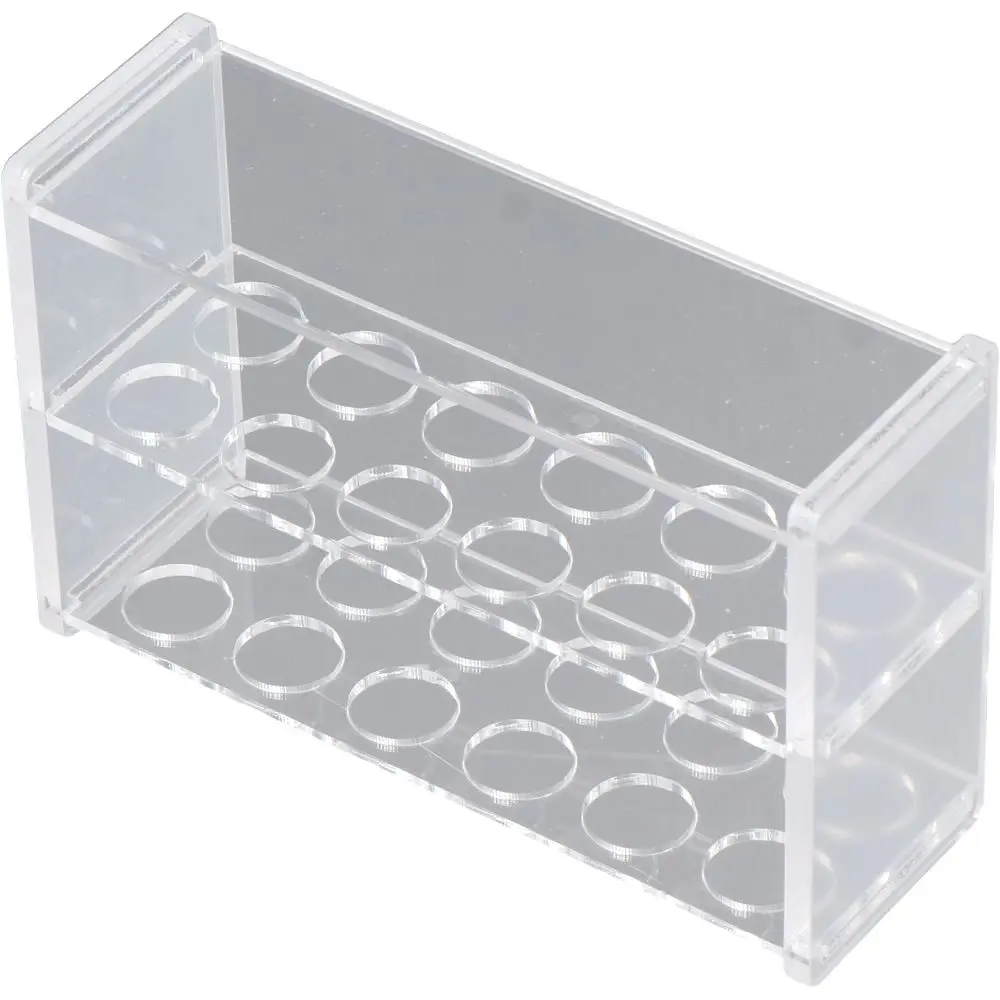 Acrílico Test Tube Rack Holder, Centrifuge Tubes Rack, Clear Lab Stand Tubes, 16mm, 6 furos, 10ml