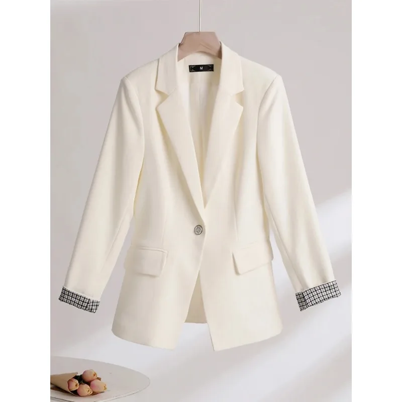 Blazer noir imbibé pour femme, vêtements de travail d'affaires, veste formelle à manches longues, manteau pour femme, tenue de bureau, printemps, automne, 1 pièce