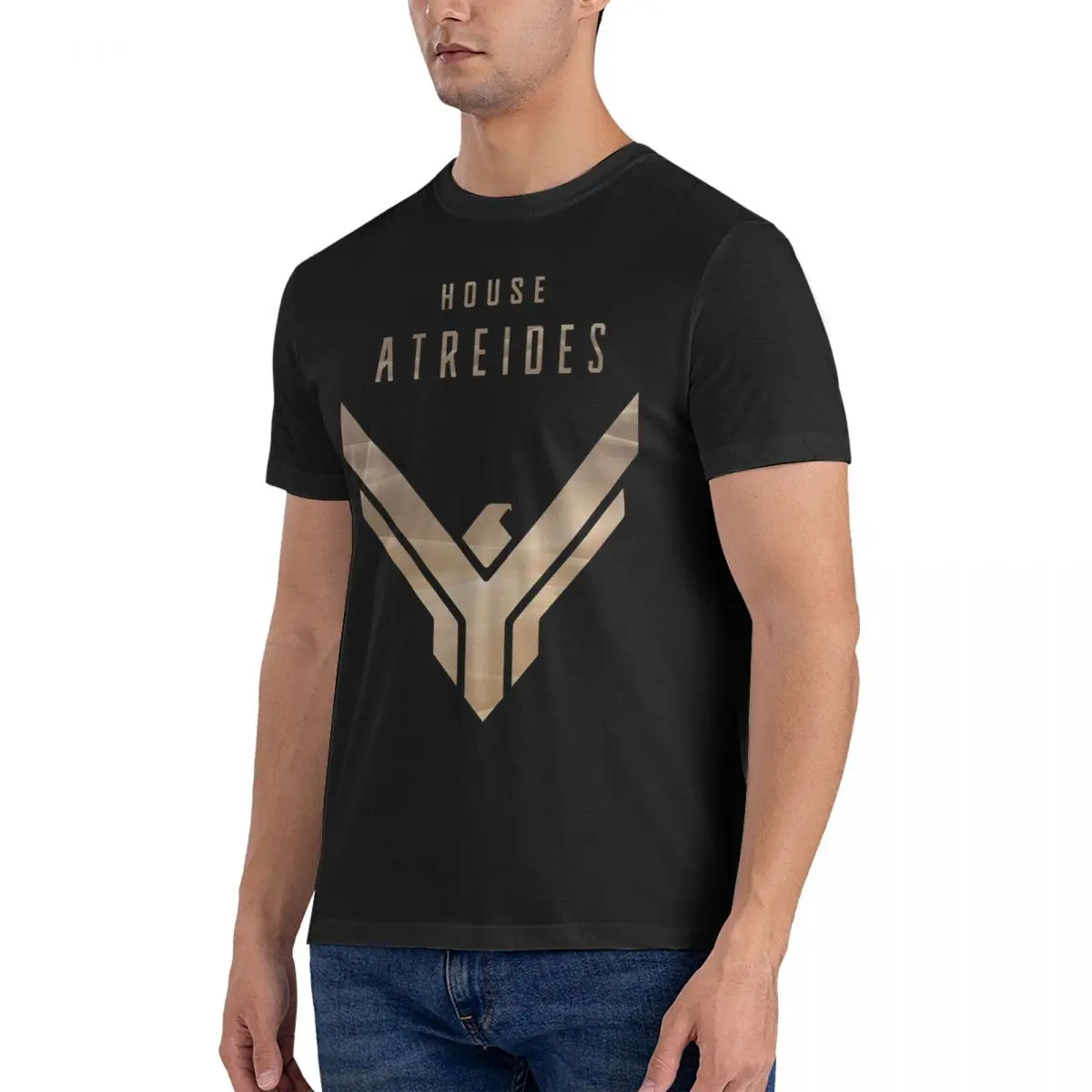 Humorous House Atreides, Atreides T-Shirts Men Round Collar Cotton T Shirt Dune Short Sleeve Tees Graphic Printed Clothing