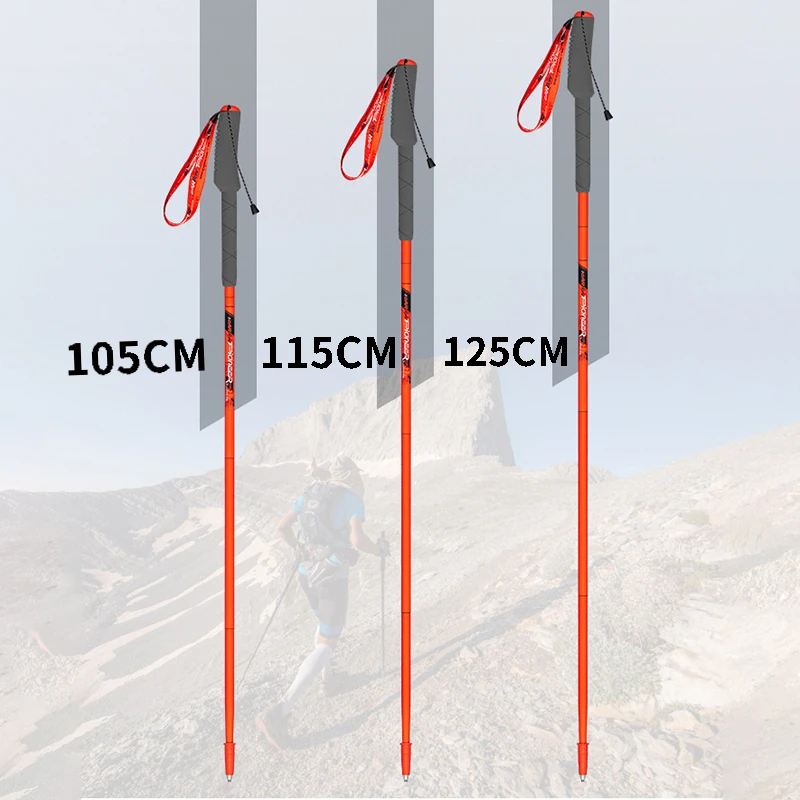 Imagem -06 - Pioneer-pólos Ultraleves de Fibra de Carbono Vara Dobrável Ajustável Bloqueio Rápido Trekking Pólos Caminhadas Varas Camping e Caminhadas 1pc