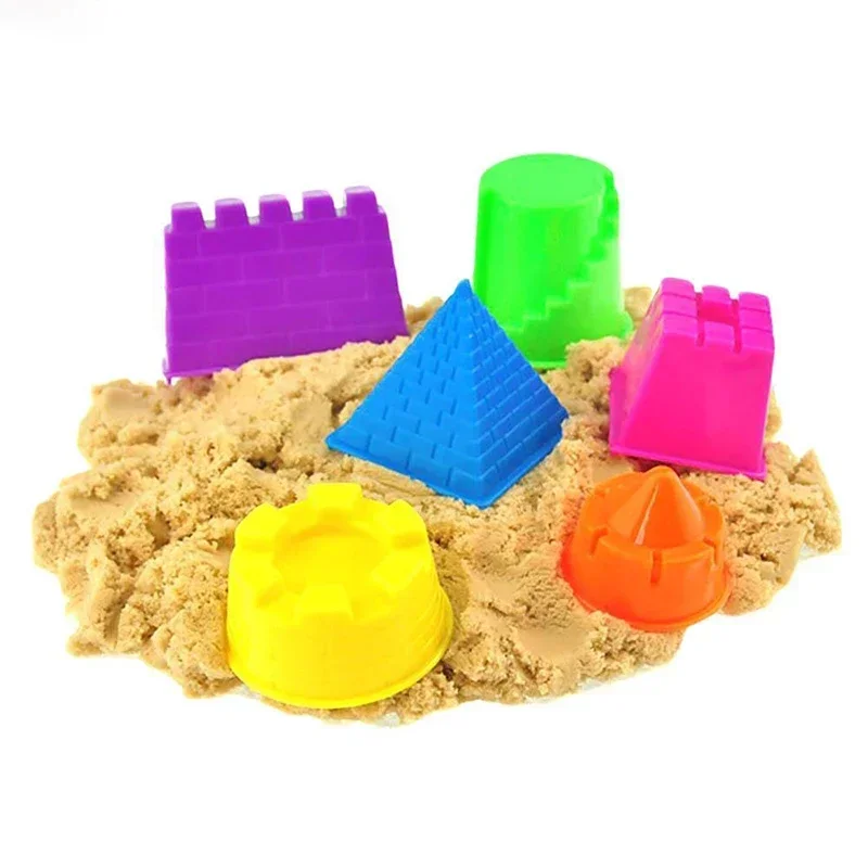 6pcs/set Castle Sand Clay Mold Portable Baby Children Kids Educational Mould Toys Building Sights Sandcastle Beach Sand Toys