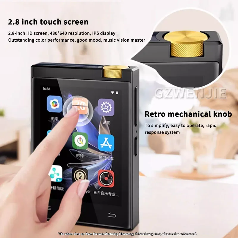 16GB 2.8 Inch Touch Screen Bluetooth 4.1 MP3 Player, HiFi Music Player with Speaker/Image /WIFI/ DSD lossless decoding