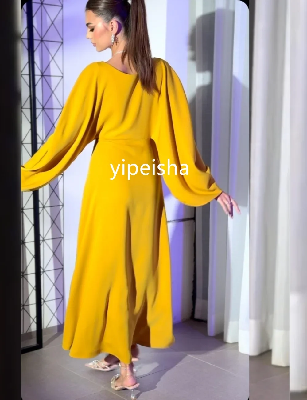 Robe trapèze à paillettes plissées en jersey complexe, robes mi-longues à col en V, zones d'ecoming, haute qualité, sexy, Rotterdam Kle TANDisponible