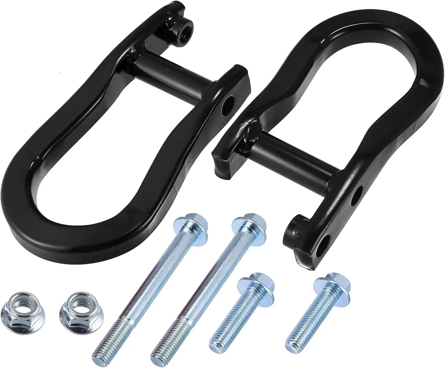 

Left Right Front Recovery Tow Hooks Kit for Chevy Silverado GMC Sierra 1500 2007-2019 Black