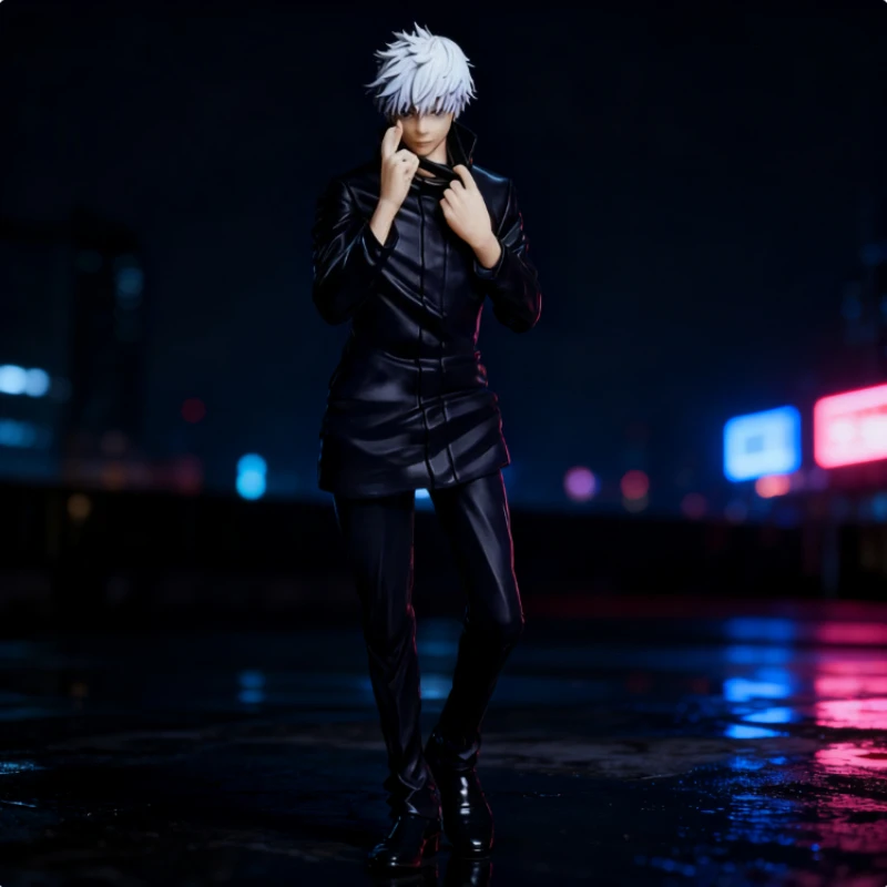 18cm/7.09 Inch Spell Battle Anime Character Gojo Satoshi Action Character PVC Statue Collection Model Toy Gift Anime Figure