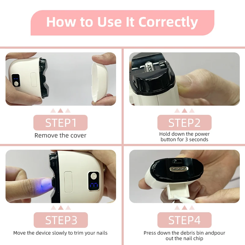 Electric Nail Clipper 3Speed Levels Automatic Nail Clipper Nail Clip Storage and LCD Light USB for Adults Seniors Babies Kids