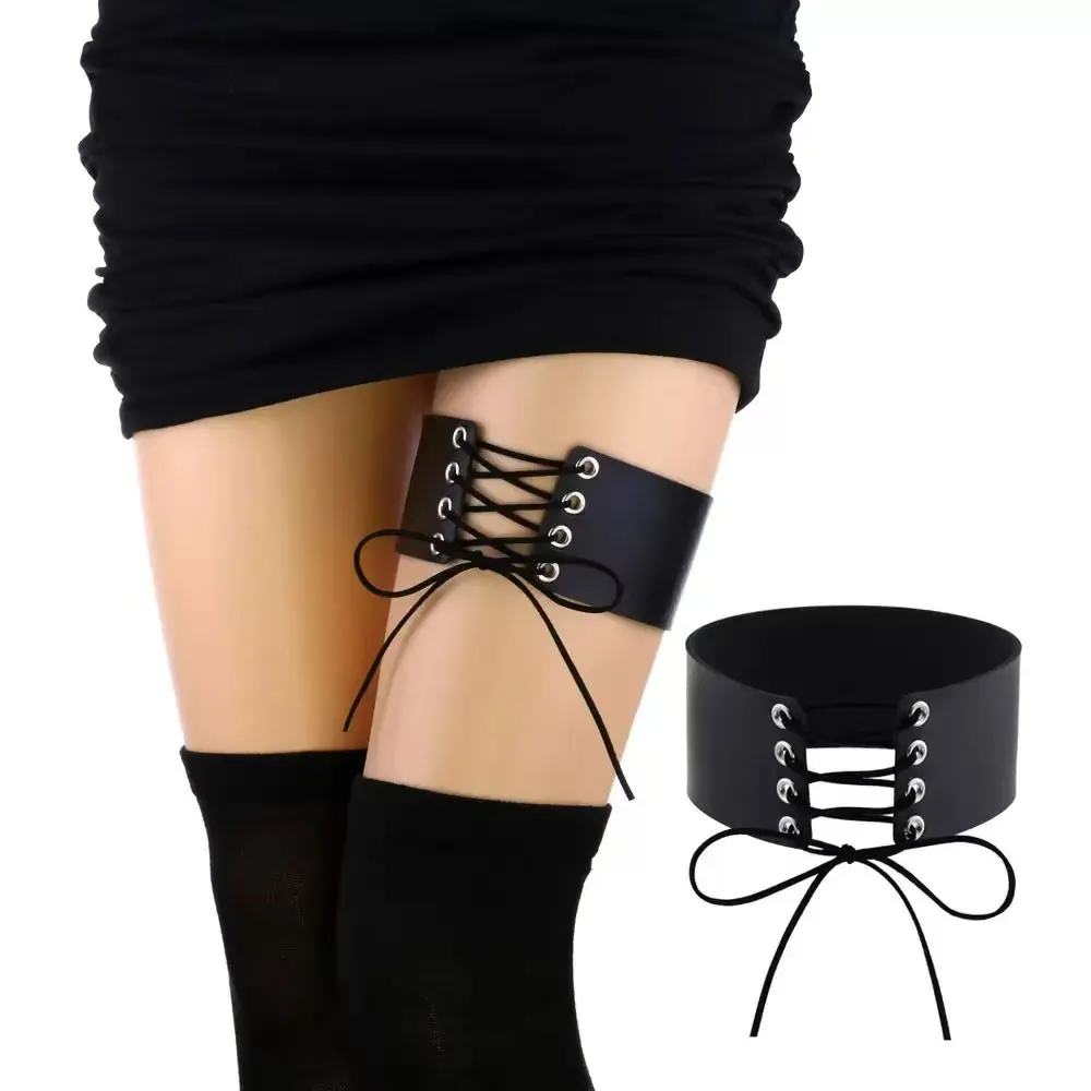 Fashion Street Leather Leg Thigh Belt Sexy Leg Harness For Women Girls Punk Thigh Chain Rave Festival Fashion Accessories